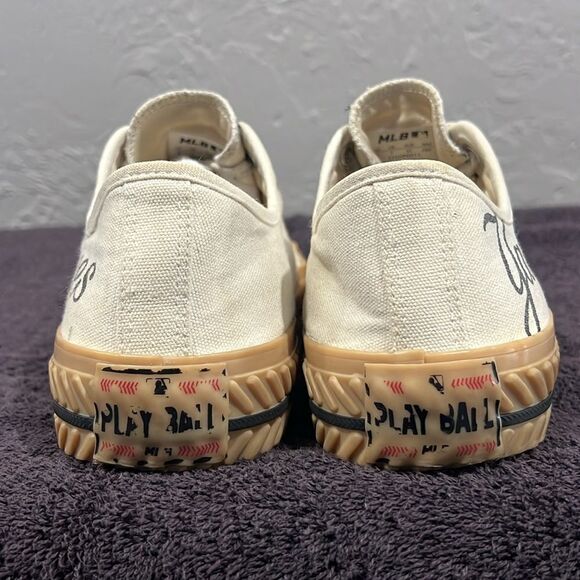 🔥⚾️ MLB Playball New York Yankees ScriptBaseball Canvas Sneakers Men Sz 8 - EUC - Picture 6 of 14